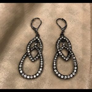 Gorgeous black and crystal dangle earrings